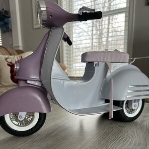Our Generation Ride In Style Scooter Motorcycle and Pink Helmet for 18" Dolls